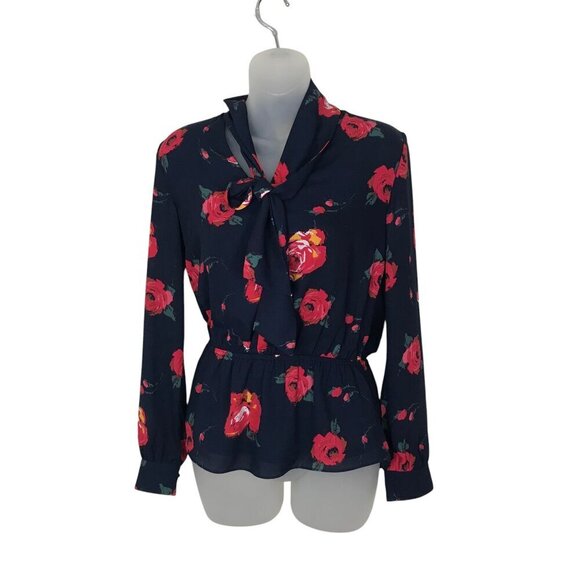 Aritzia Babaton Lucas Floral Print Blouse With Neck Ties Size XS - Picture 5 of 9